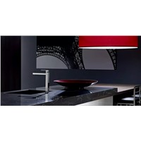new black vein color quartz stone kitchen countertop