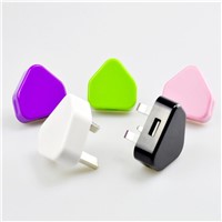 Hot Sale Travel USB Wall Charger UK 3Pin For iPhone