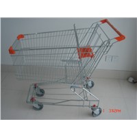Asian style old lady shopping trolley on wheels grocery push cart