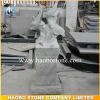 Kashmir White Granite Dolphin Carving Tombstones