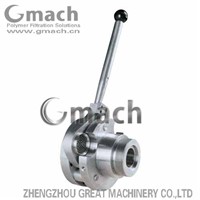 Manual control screen changer for plastic recycle extruder