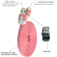 Colorful For iPhone Cable, Flat Noodle USB Cable for iPhone 4S Samsung 12cm 1m  1.5m 2m 3m 4m