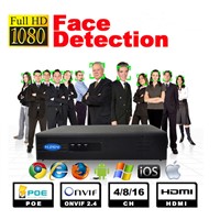 Face Detect 8CH POE NVR -1080P HD Network Video Recorder with 8CH POE 1CH Face detect