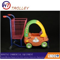 European Plastic Supermarket Kids Shopping Trolley With Toy Car For Sale