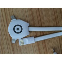 Promotional 2 In 1 USB cable charging for Iphone and Android