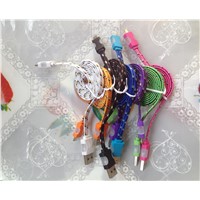 100cm Fabric woven Micro USB cable colorful USB charging cable for cell phone Samsung HTC
