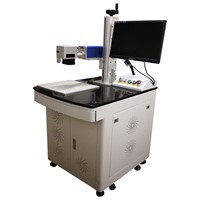 Desktop fiber laser metal color marking machine on stainless steel