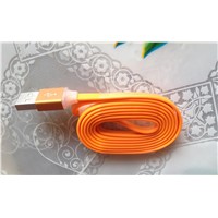 Metal head colorful USB charging cable USB data cable flat noodle cable for Samsung Galaxy HTC