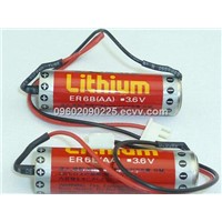 PLC battery Maxell  ER6B AA 3.6V 1800Mah Lithium Battery With Connector