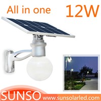 12W All in one solar powered LED street, garden, landscape, Desert light with motion sensor function