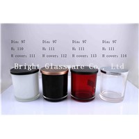glass votive candle holder with metal lid for wholesale