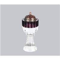crystal incense burner with high quality metal tray