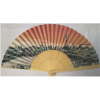 Japanese Style Paper Promotion Fan with Bamboo Ribs