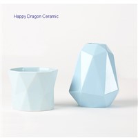 Polytope ceramic candle cups, candle jars, candle containers