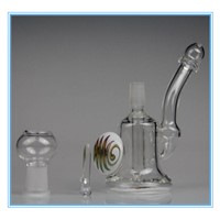 Free shipping small glass Bong Colorful Glass water pipe glass bong with dome