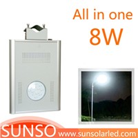 8W Integrated solar powered LED yard, security, security, Prairie light with motion sensor function