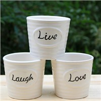 Ceramic Candle Cups with Writing, candle containers