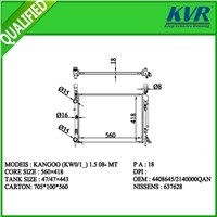 RENAULT RADIATOR FOR KANGOO(KWO/1_) 1.5 08-