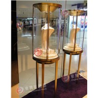 high foot curved surface glass jewelry showcase, display showcase, product display showcase