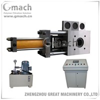 Single plate type four working station hydraulic screen changer for plastic recycling extruder