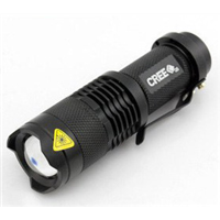 min high power CREE Q5 flashlight with clip and suitable for bicycle light