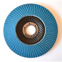 Abrasive zirconium oxide flap disc with fiberglass backing