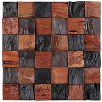48x48mm Old Boat Sqaure Uneven Mosaic Wooden Wall Tile