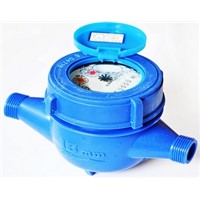 DN15 low cost made in China plastic water meter BSPT 1/2&quot; with connectors