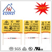 Yellow box type polypropylene film capacitor 0.68uF 275V mkp x2 capacitors