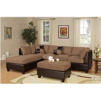 5pc Modern Sectional Sofa Set W/ Ottoman & Pillows Living Room Microfiber Saddle