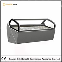 Curved Glass Front Commercial  Ice Cream Freezer for Sale