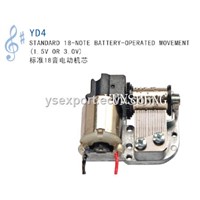 Yunsheng Standard 18-note Battery-operated Movement 1.5V or 3V(YD4)