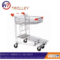 metal  heavy duty flatbed cargo trolley supermarket trolley suitable for heavy duty material