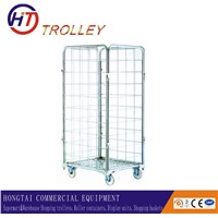 Zinc Plating Galvanized Logistic Trolley Four Wheel Roll Container For Sale