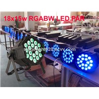 18x15w RGBAW LED par dmx 5 in 1,LED stage light factory,LED strobe light