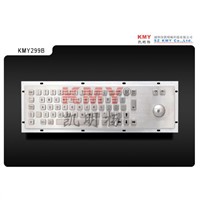 Waterproof IP65 Stainless Steel Kiosk Keyboard with Trackball (KMY299B)