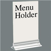 Free standing acrylic menu holder