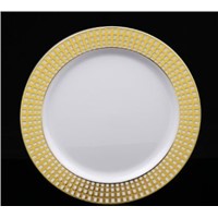 plastic ps round plate with silver hot stamping