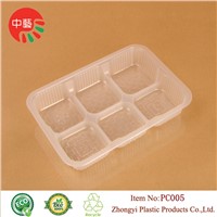 food grade plastic cooked food tray with dividers