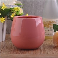 Color Ceramic Bucket Shape Ceramic Candle Vessels, candle containers