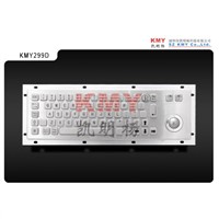 Hot Sale Waterproof IP65 Stainless Steel Metal Keyboard Kiosk Keyboard with Trackball (KMY299D)