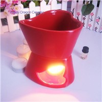 Red Heart Shape Ceramic Essential oil burners, wax warmers