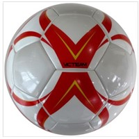PVC/EVA Size 5 Red and White No Slits Laminated Football
