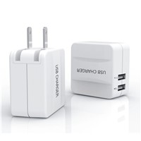 3.1A Traval Dual USB Wall Charger for mobile devices, Charger Adapter