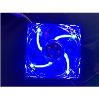 DC cooling led fan 8025 led fan 4 blue led cooling fan with 3+4Pin connector