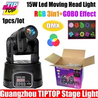 TIPTOP 15W LED Moving Head Light DMX512 5/13CH 90V-240V Disco Light Mini Spot RGB 3in1 Moving Head