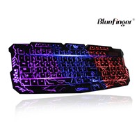Three Adjustable Color Backlit Keyboard with Cool Crack Pattern