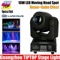 Stage Light Mini 10W Led Moving Head Spot Light 90V-240V DMX 512 Moving Head Gobo 4/12 Ch