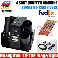 TIPTOP 4 Shot Confetti Streamer Launcher 50W DMX Control 4 Head DMX Dips Set 4CH 110-240V