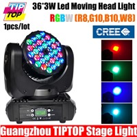 36*3W LED Beam Wash Moving Head Light CREE LED (R8,G10,B10,W8) Super Compact for disco, bar, club